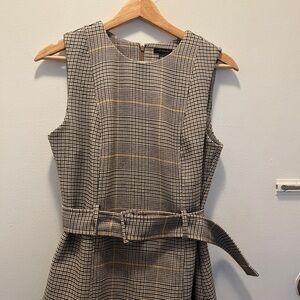 Ann Taylor Gray Sheath Midi Dress Crew Neck Sleeveless